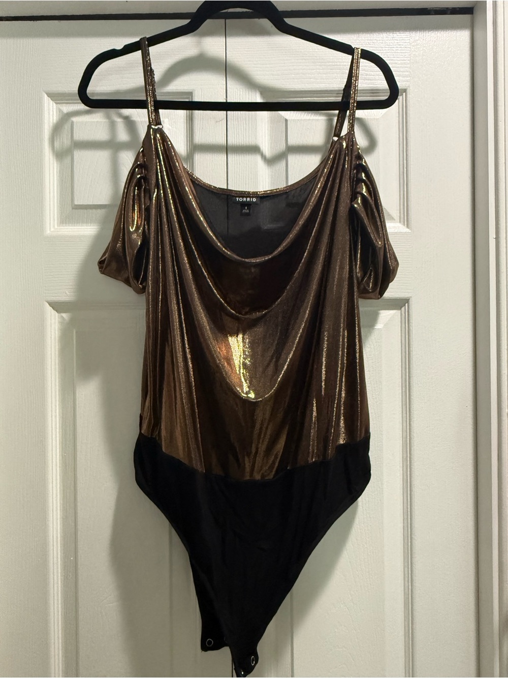 Torrid Metallic Bronze & Black Bodysuit